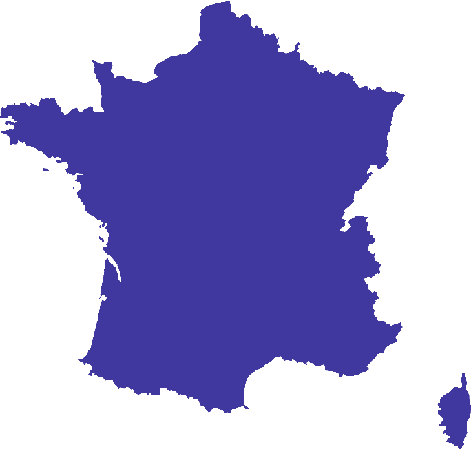 Carte de la France métropolitaine : le cabinet accompagne des entreprises dans toute la France